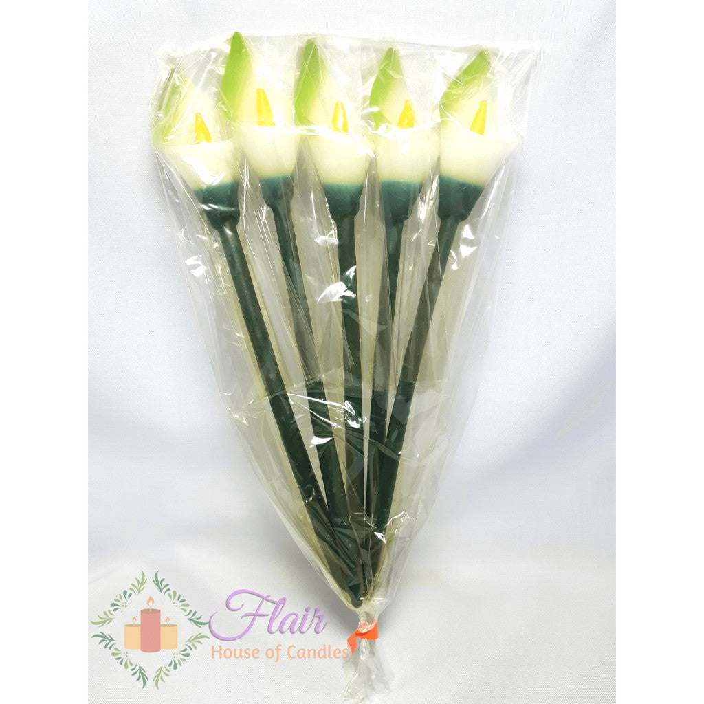 Calla Lily Citronella Scented Colored Candle | 5pcs Pack 29cm Tall