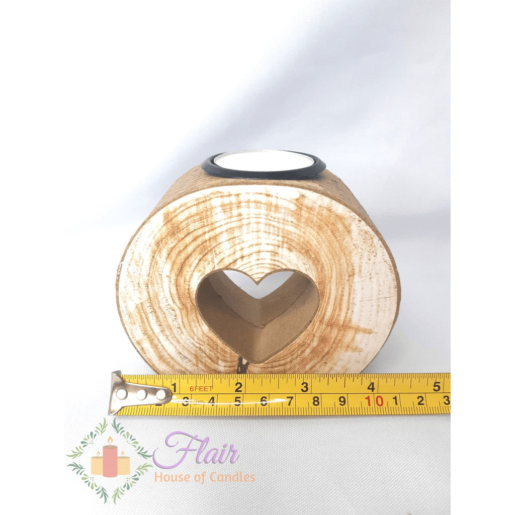 Nina Kelli NK Heart "Log" Candle Holder with tealight candle