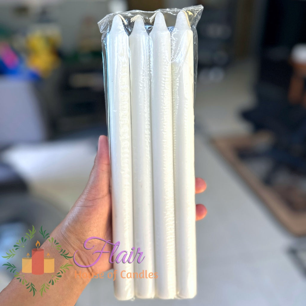 Flair White Procession Candle #4 | 4pcs Pack 27cm Tall
