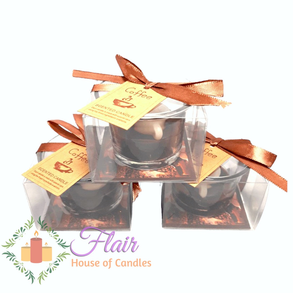 Coffee Scented Glass Candle 5cm Tall