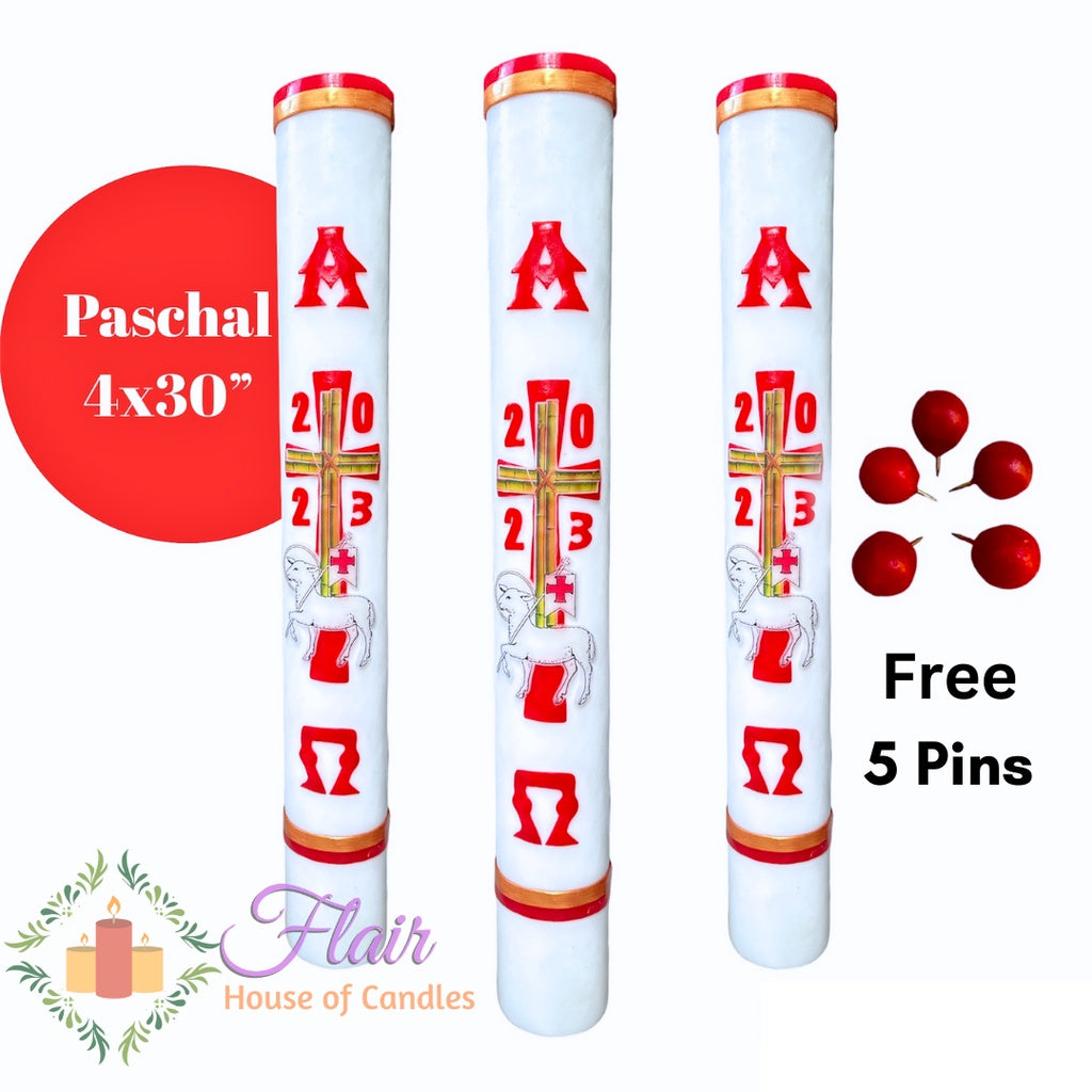 Flair 4 by 30 Inches Paschal Candle | Made to Order