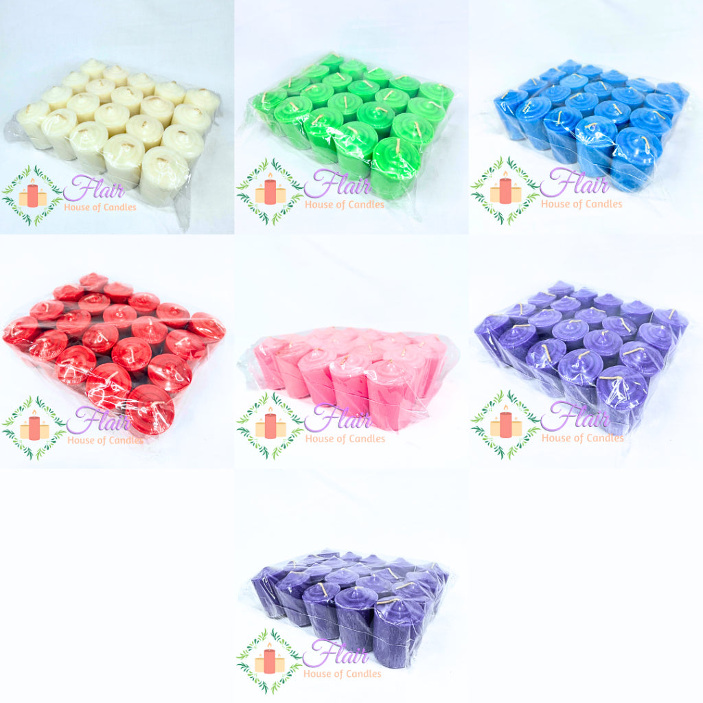 Flair Vibrant Colored Vigil Candle Set | 20pcs Pack 6.5cm Tall