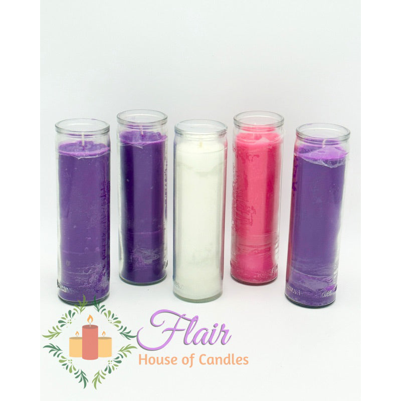 Long Glass Advent Candle Set