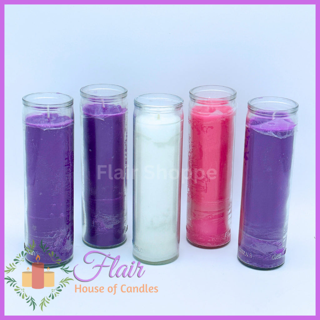 Long Glass Advent Candle Set