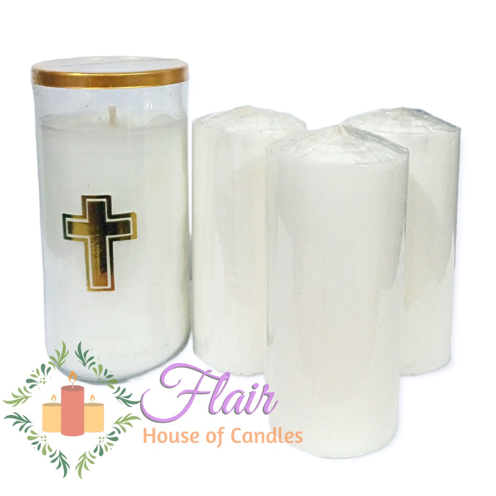 1pc GC85 Large Glass Candle with 3 Large Refiller Set