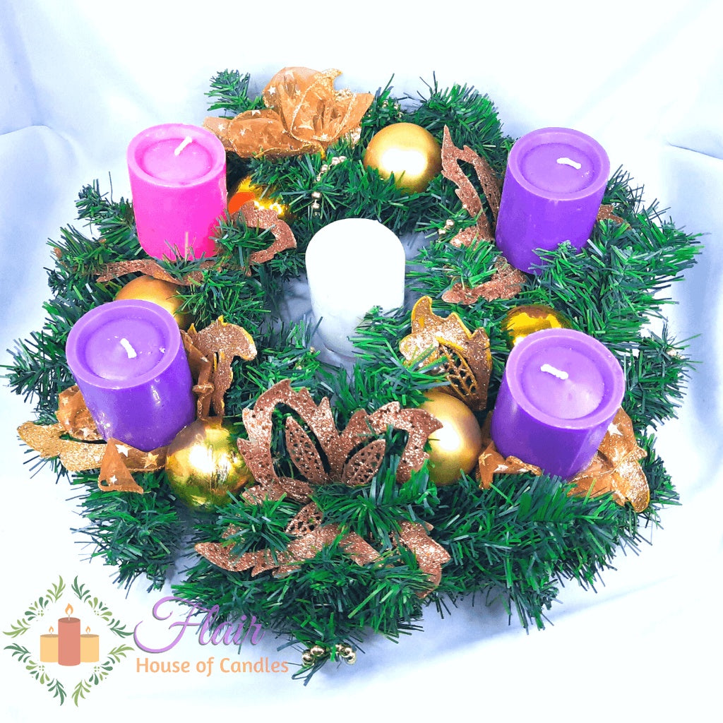 #712 Advent Candle Set with Wreath