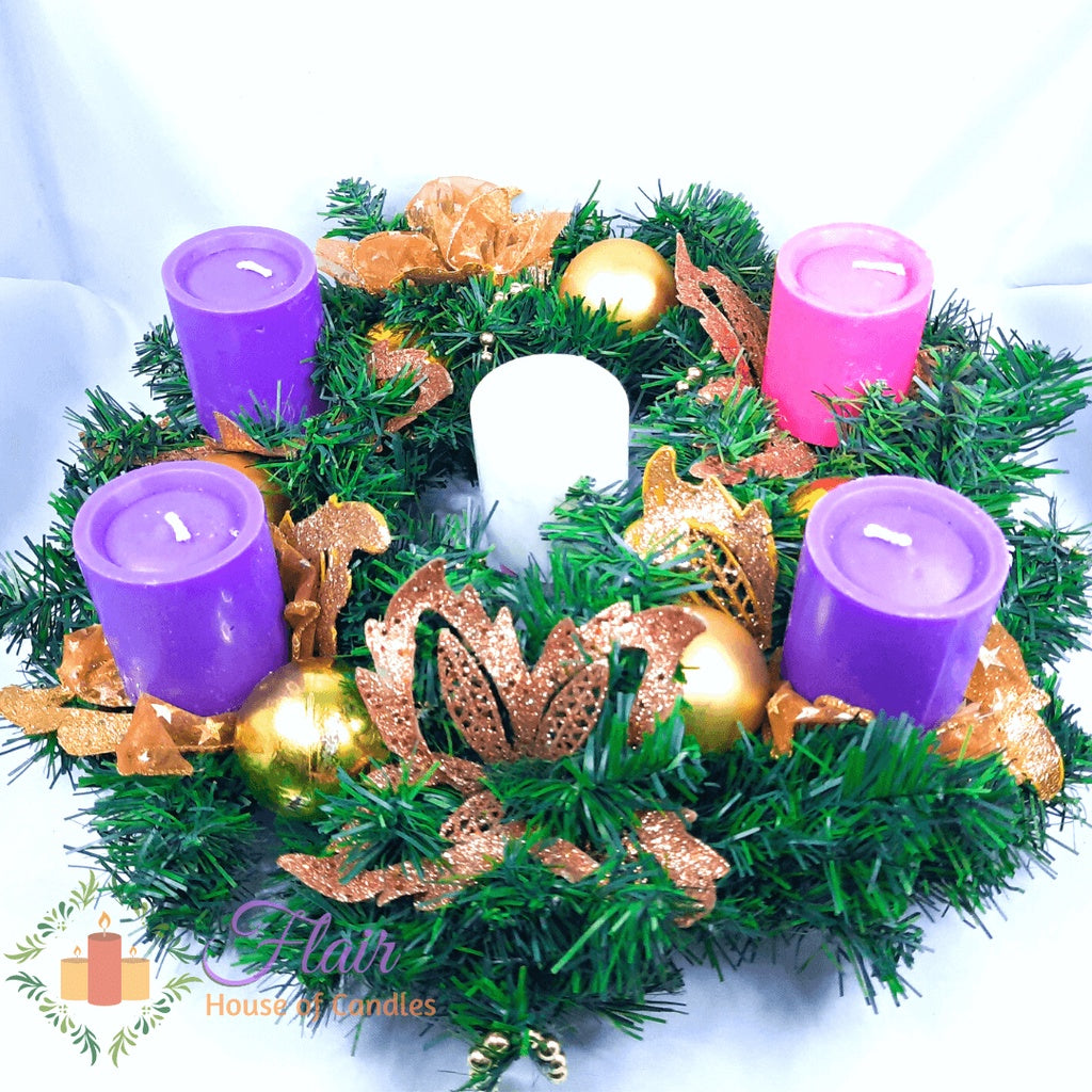 #712 Advent Candle Set with Wreath