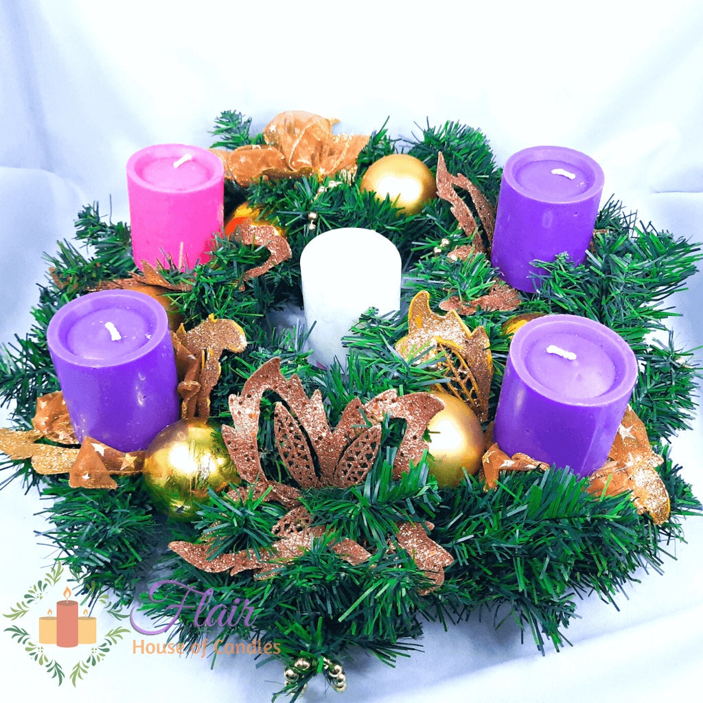 #712 Advent Candle Set with Wreath