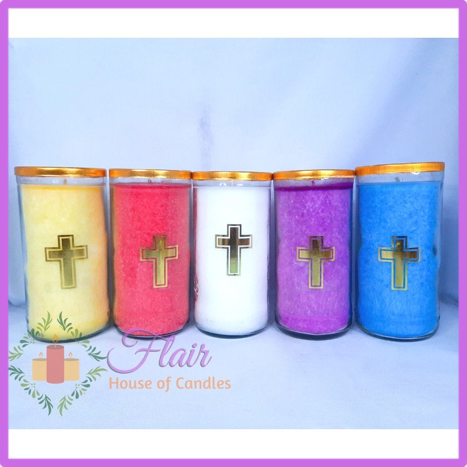 GC85 Large Colored Glass Candle 16cm Tall