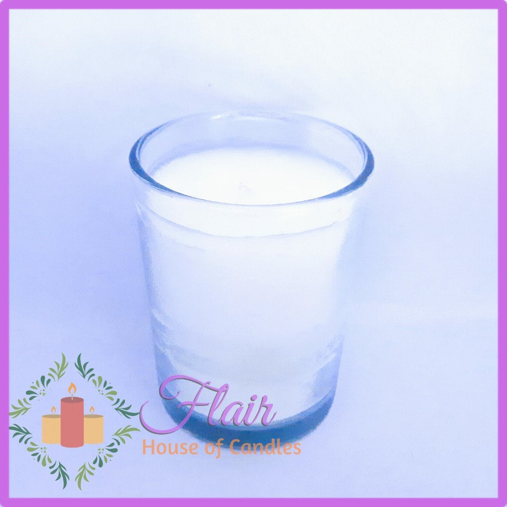 GC03 Large White Votive Glass Candle 9cm Tall