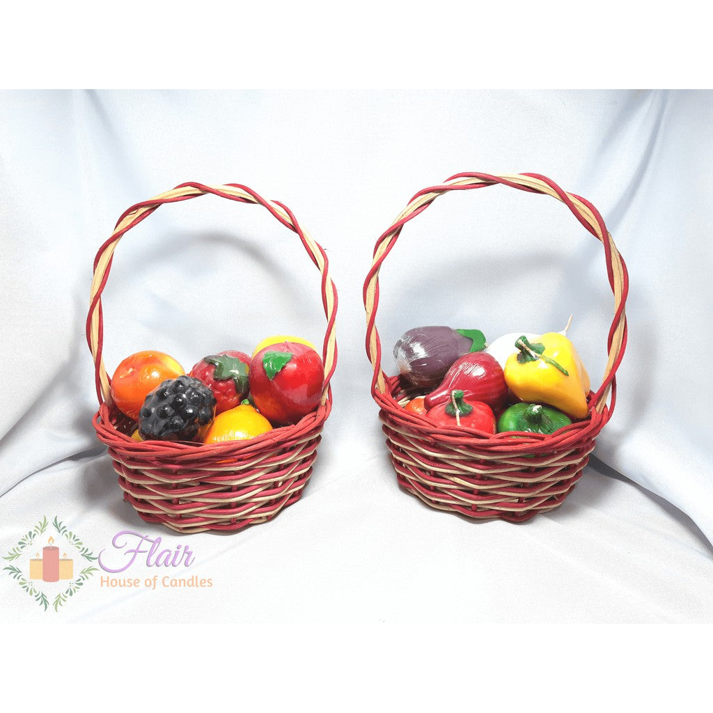 Flair Fruits & Vegetables Candle Basket Set | 10pcs Basket