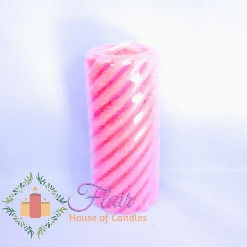 #709 Spiral Colored Pillar Candle