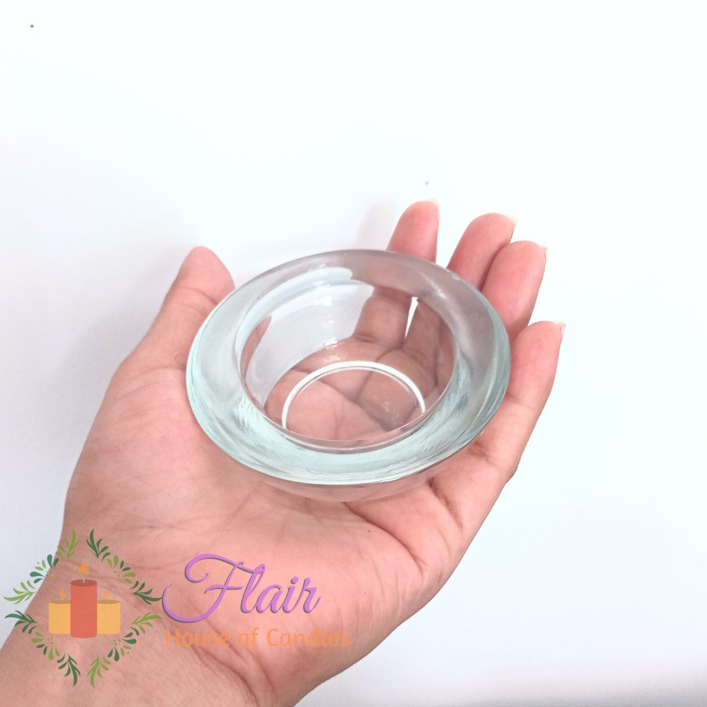 Flair Clear Round Tealight Glass Candle Holder 3cm Tall