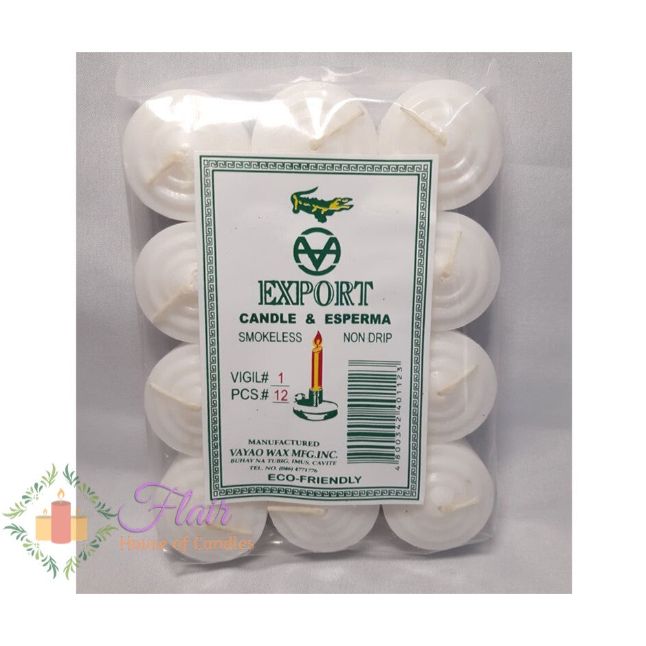 Export White Vigil Candle #1 | 12pcs Pack 2.7cm Tall