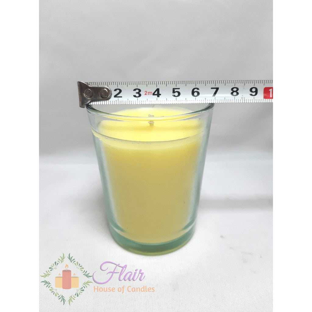 GC03 Large Yellow Votive Glass Candle 9cm Tall