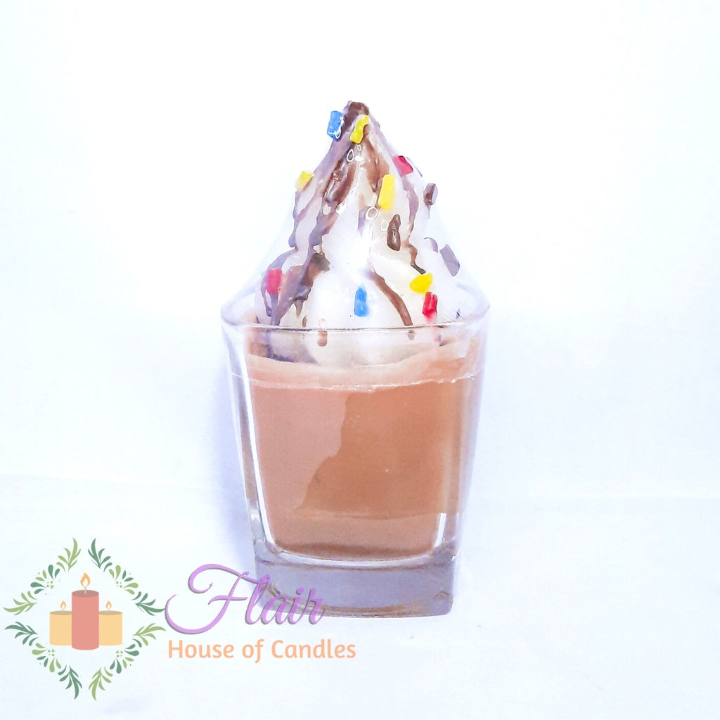 Ice Cream Smokeless Candle in Glass 14cm Tall