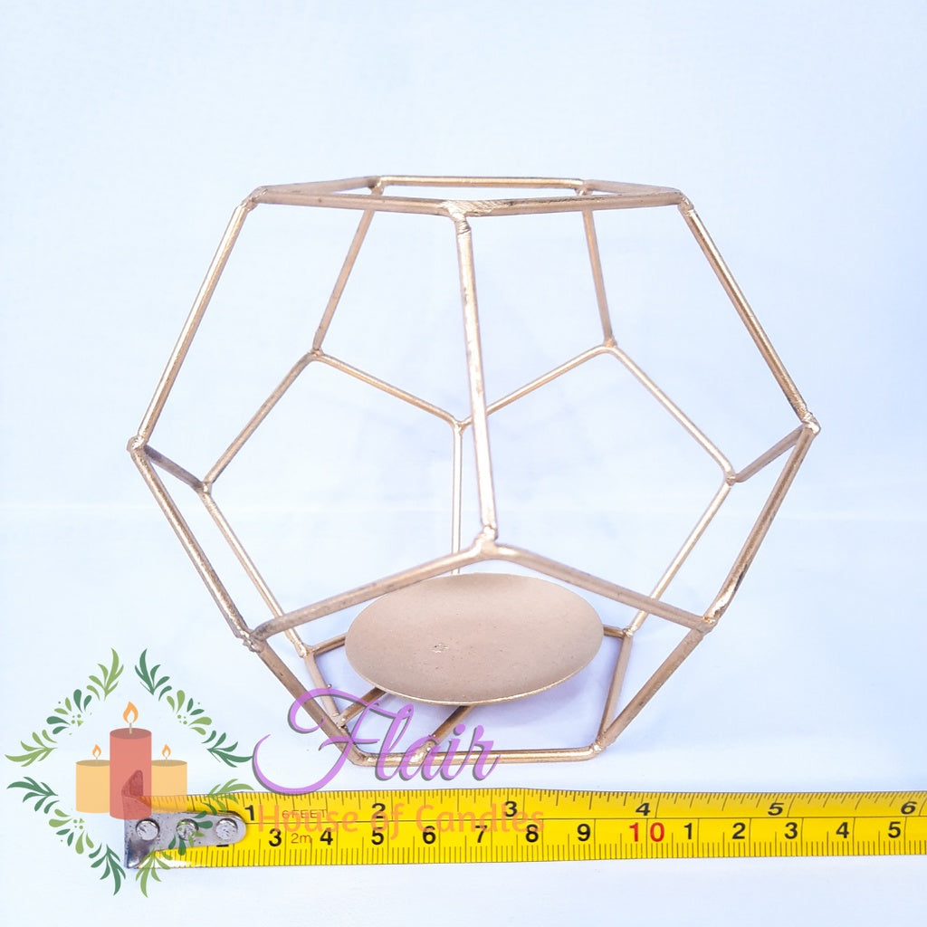 Hexagon Metal Cage Tealight Vigil Candle Holder 15cm Tall