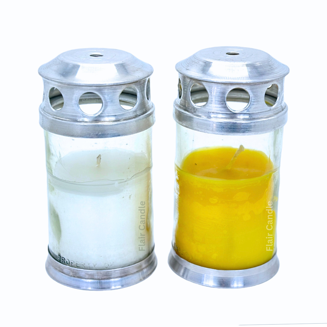 GC75 Windproof Colored Glass Candle 16.3cm Tall