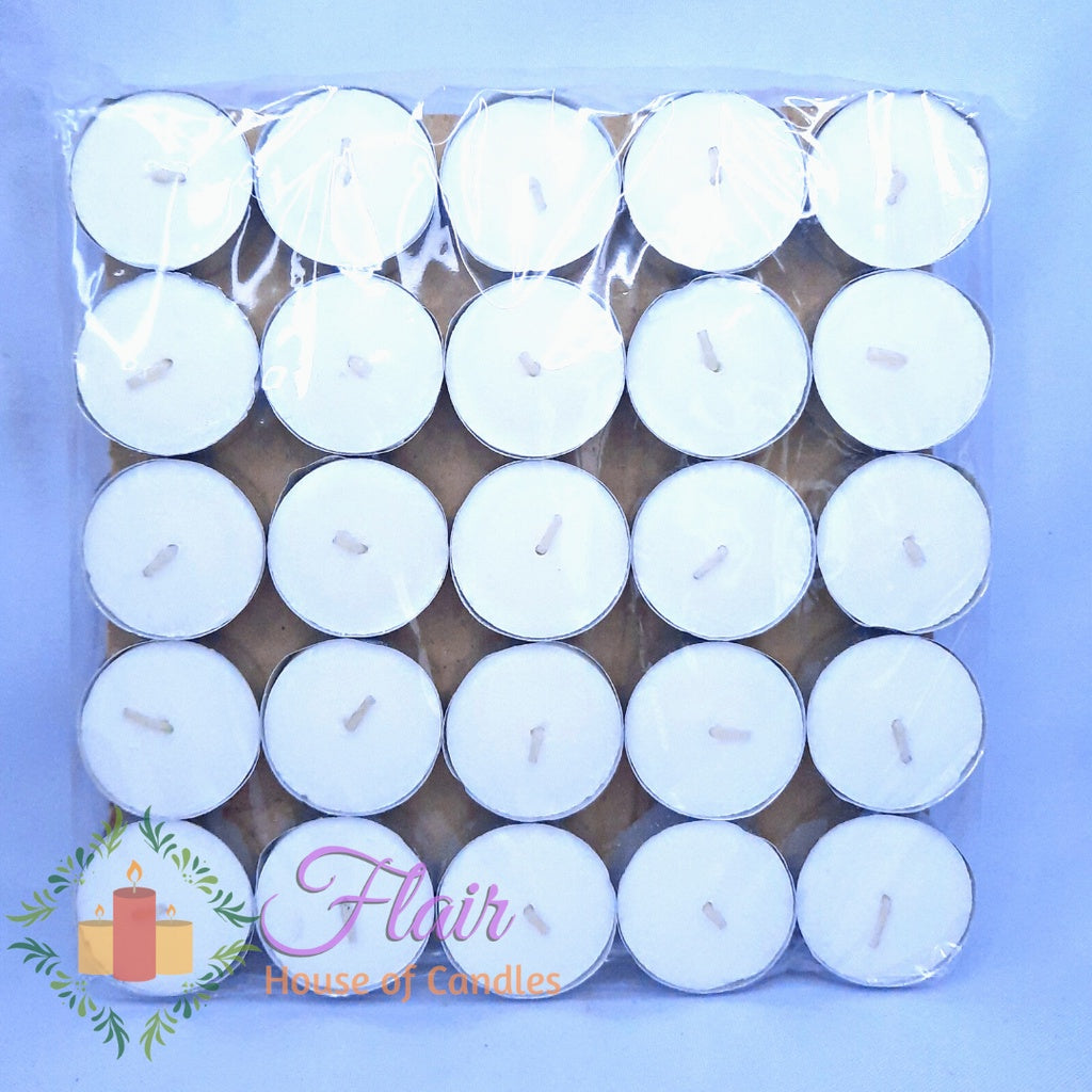 Flair Unscented Tealight Candle | 50pcs Pack 1.5cm Tall