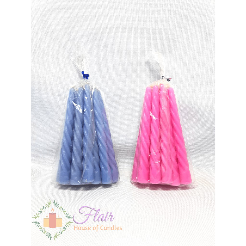 Flair Spiral Birthday Candles | 12pcs Pack 9cm Tall
