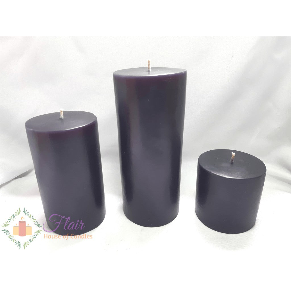 Flair Smokeless Black Pillar Candle | 3 by 3 Inches Tall