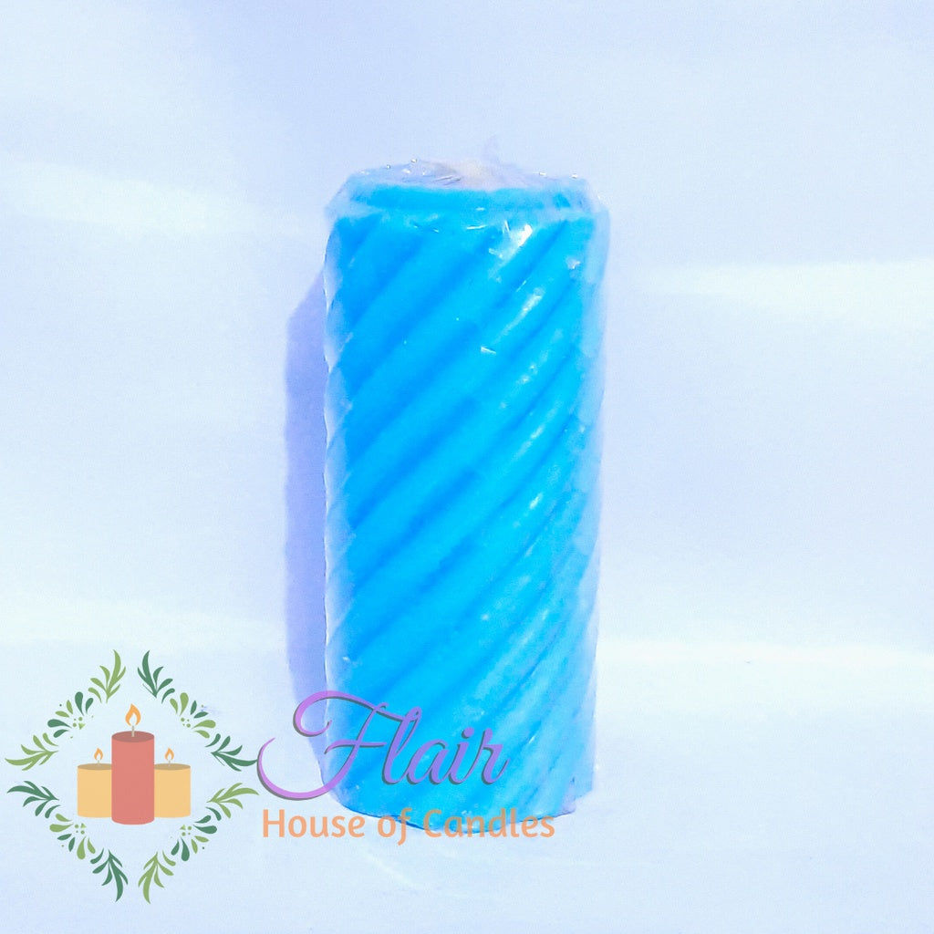 #709 Spiral Colored Pillar Candle