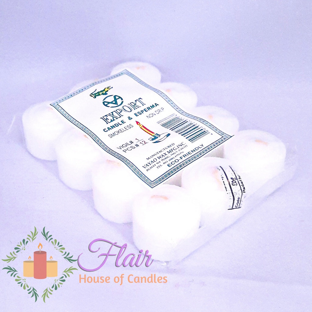 Export White Vigil Candle #1 | 12pcs Pack 2.7cm Tall