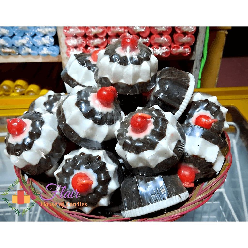 Flair Mini Chocolate Cake with Cherry on Top Candle 4.5cm Tall