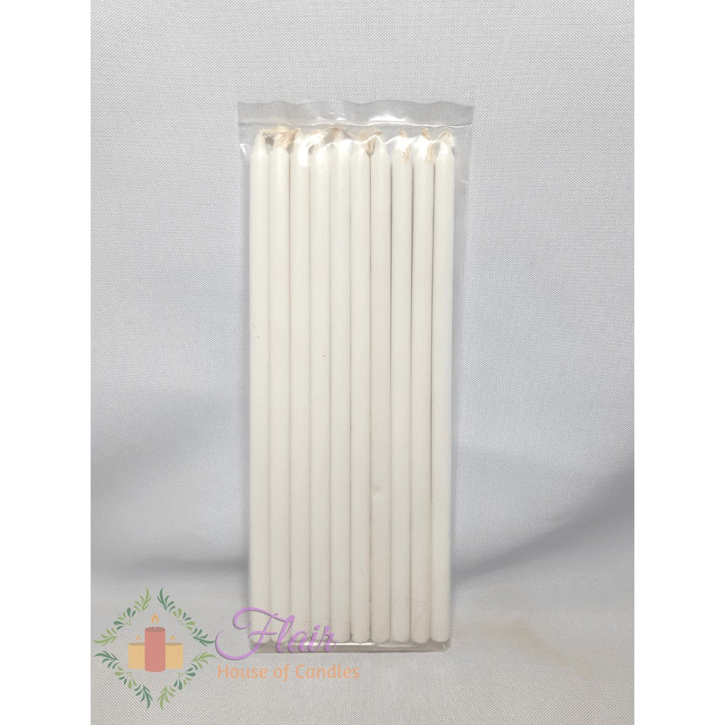 Flair White Procession Candle 10x10 | 10pcs Pack 20.5cm Tall