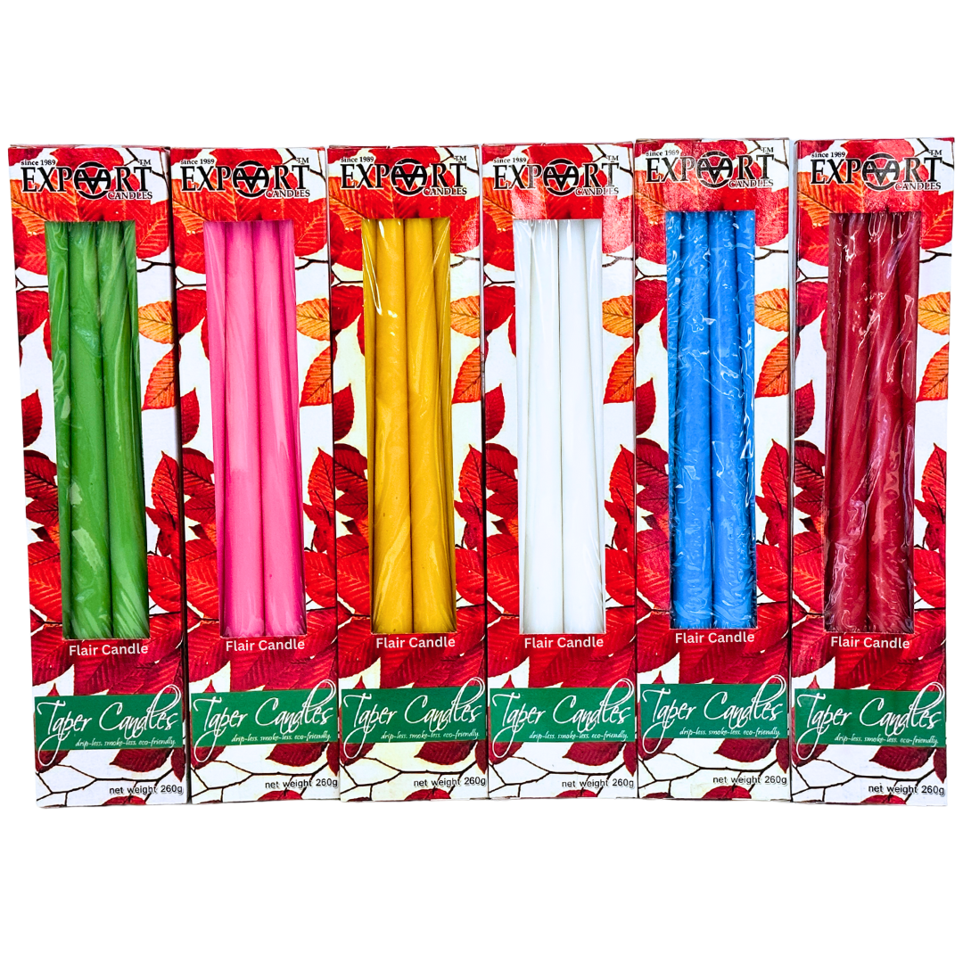 Export Colored Taper Candle 12 Inches | 4pcs Box