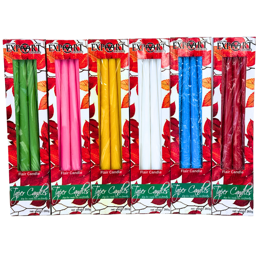 Export Colored Taper Candle 12 Inches | 4pcs Box