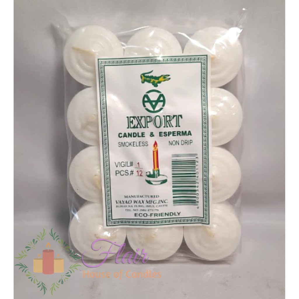 Export White Vigil Candle #1 | 12pcs Pack 2.7cm Tall