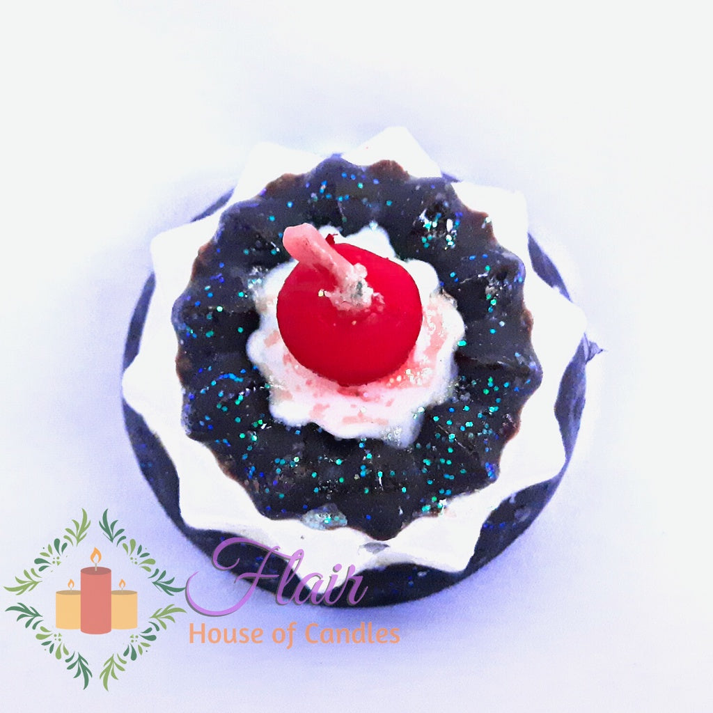 Flair Mini Chocolate Cake with Cherry on Top Candle 4.5cm Tall