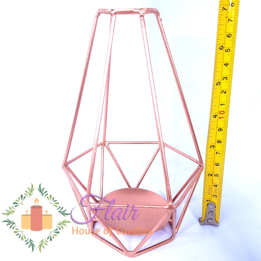 Tubular Metal Cage Tealight Vigil Candle Holder 16cm Tall