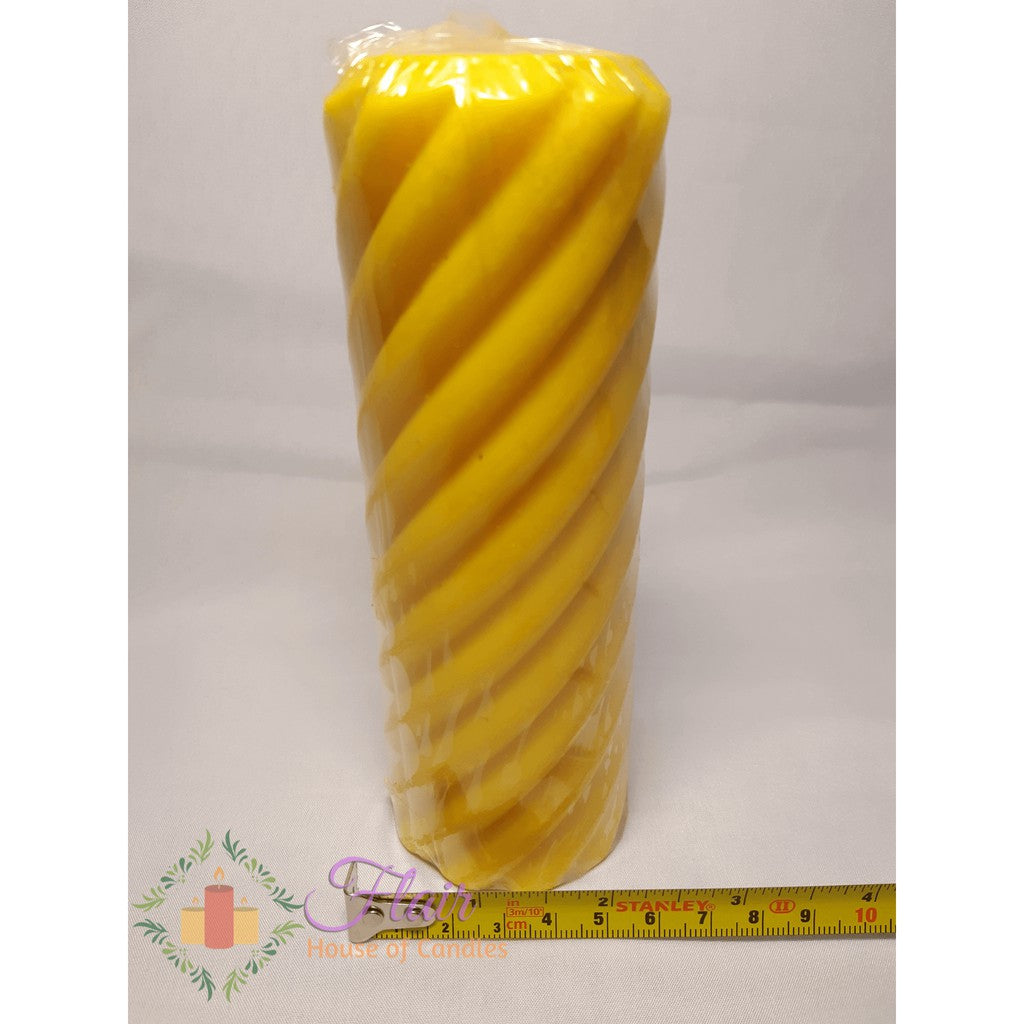 #708 Spiral Colored Pillar Candle