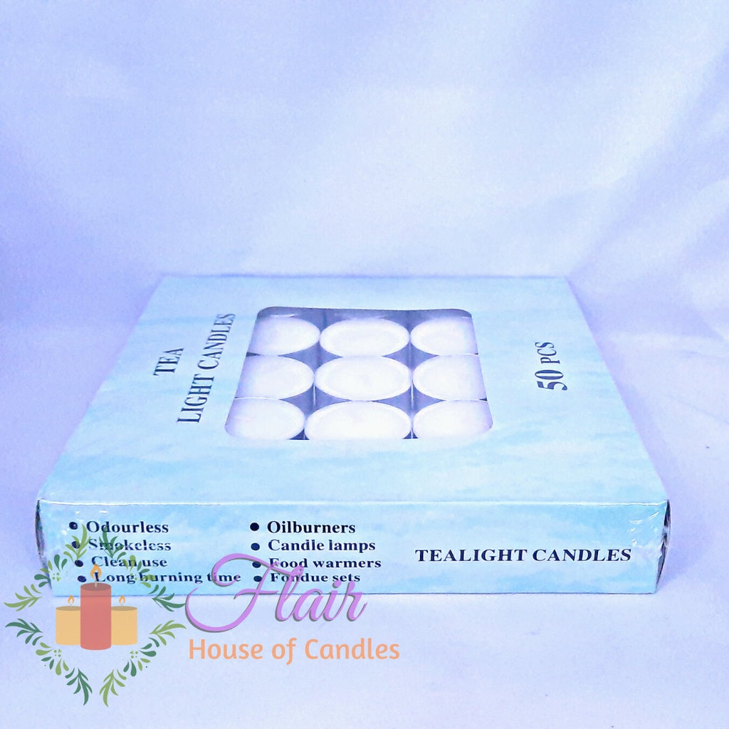 Flair Smokeless Tealight Candles | 50pcs Box 1.5cm Tall