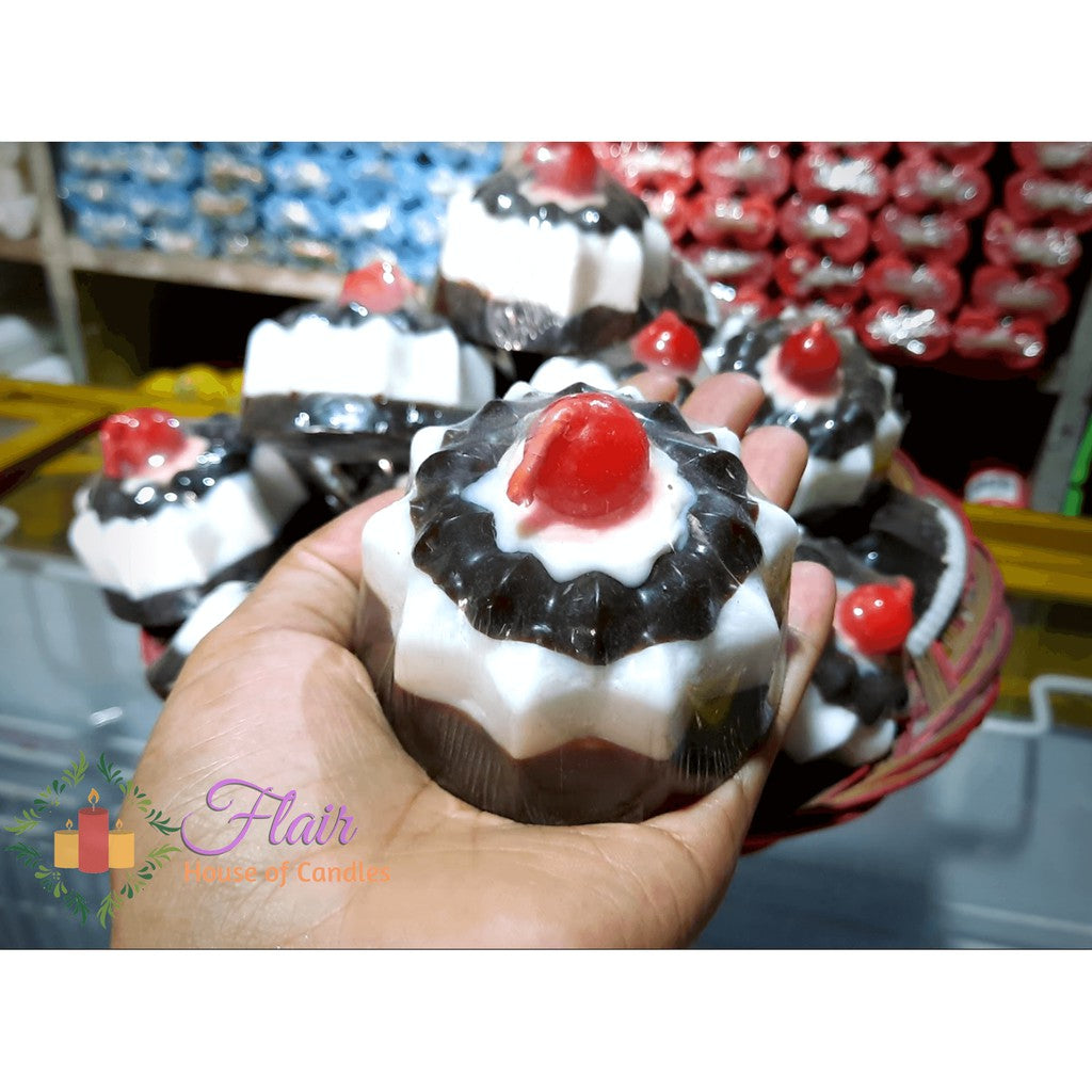 Flair Mini Chocolate Cake with Cherry on Top Candle 4.5cm Tall
