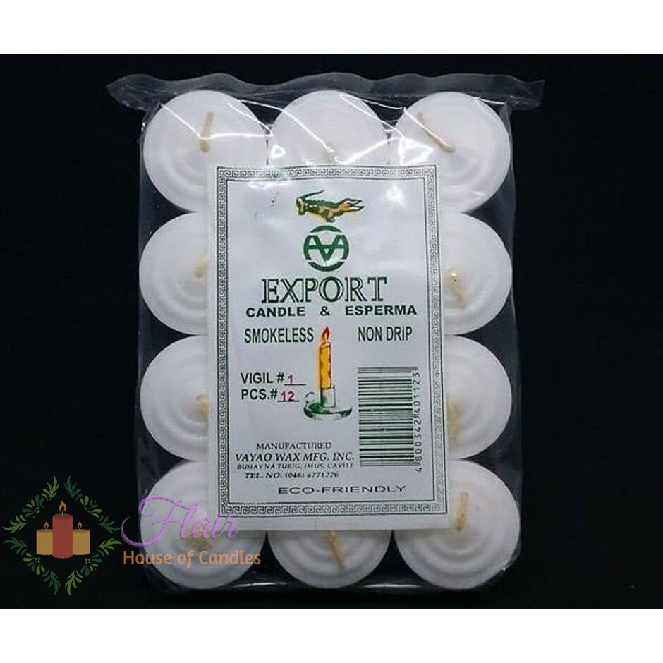 Export White Vigil Candle #1 | 12pcs Pack 2.7cm Tall