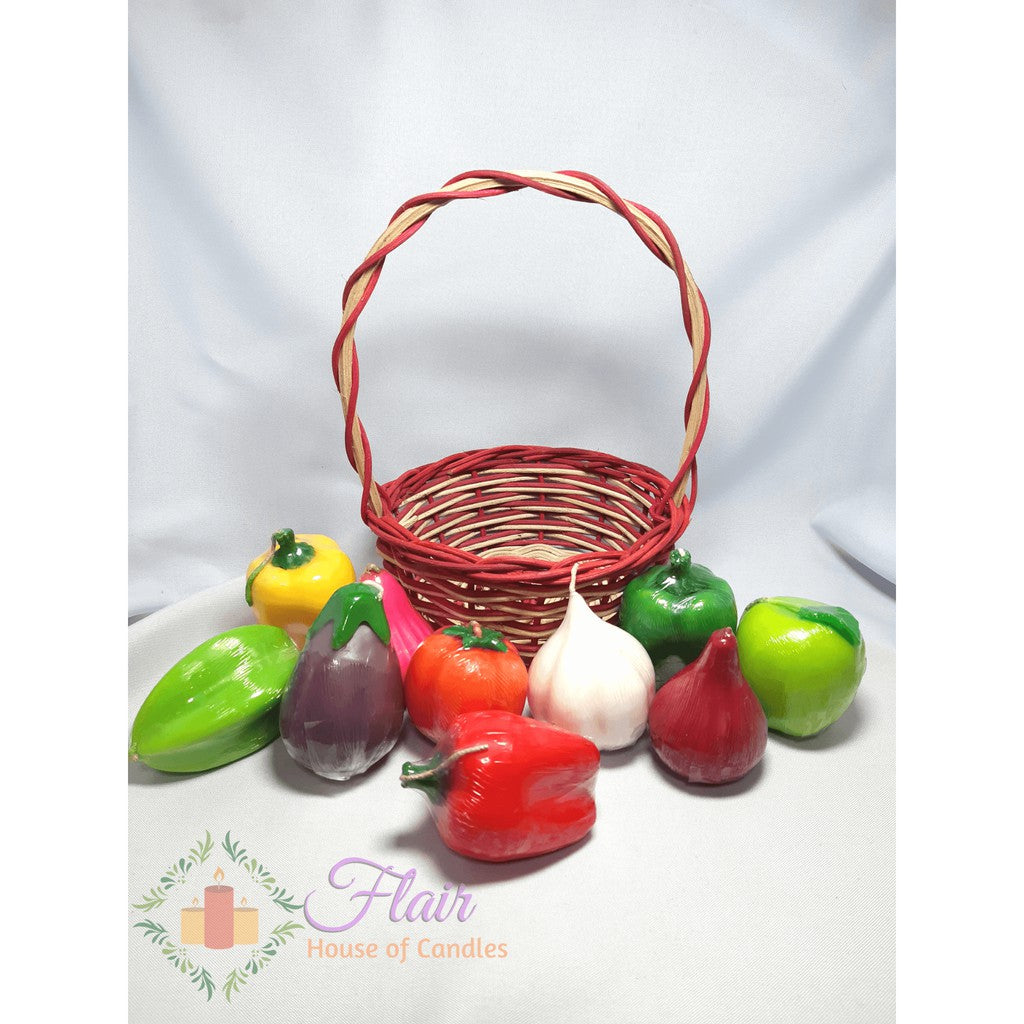 Flair Fruits & Vegetables Candle Basket Set | 10pcs Basket