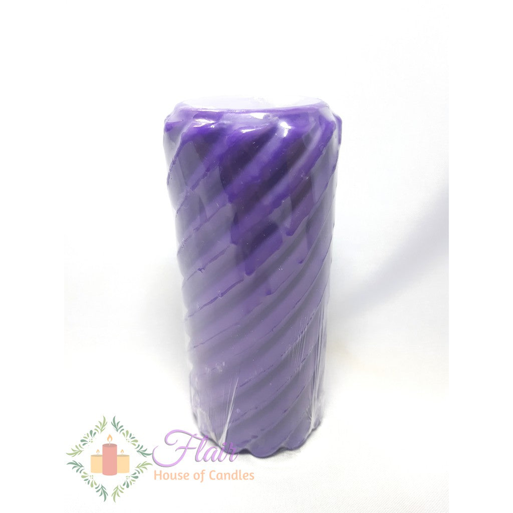 #709 Spiral Colored Pillar Candle