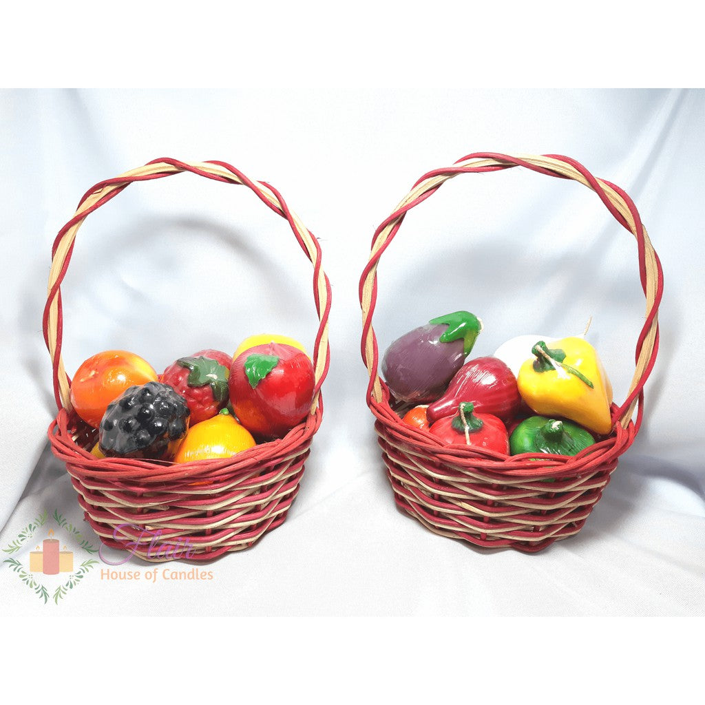 Flair Fruits & Vegetables Candle Basket Set | 10pcs Basket