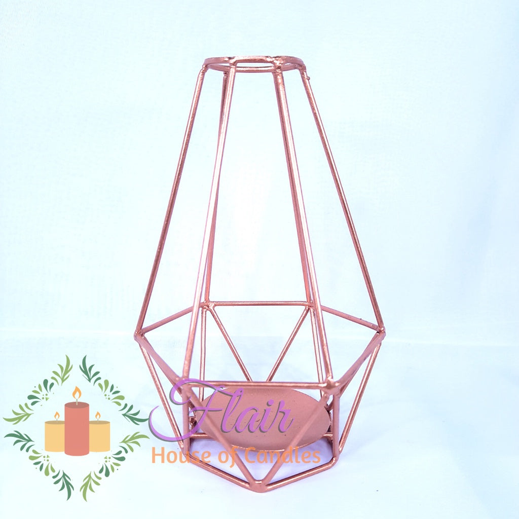 Tubular Metal Cage Tealight Vigil Candle Holder 16cm Tall