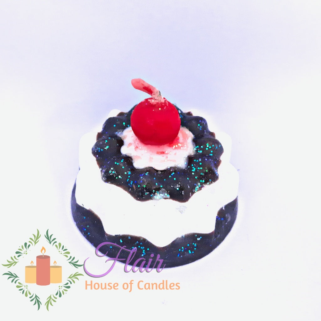 Flair Mini Chocolate Cake with Cherry on Top Candle 4.5cm Tall