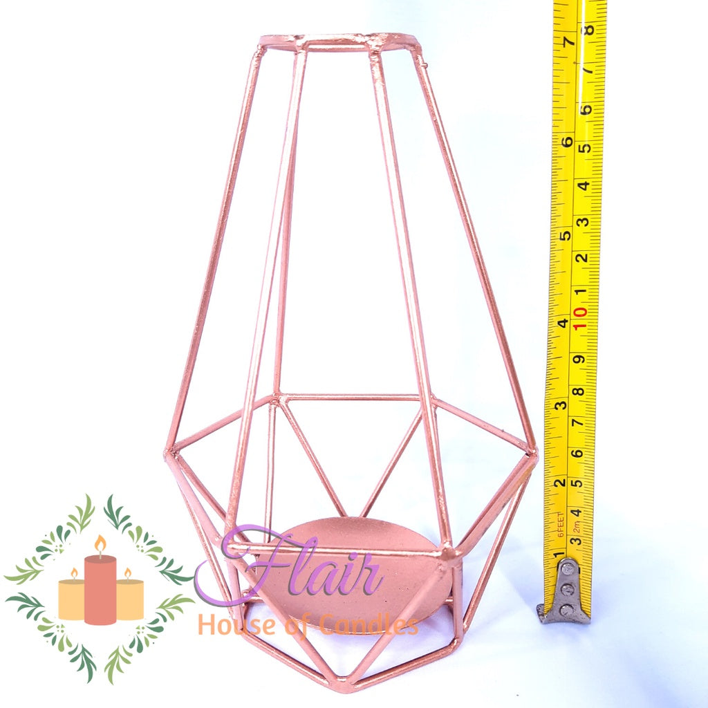 Tubular Metal Cage Tealight Vigil Candle Holder 16cm Tall