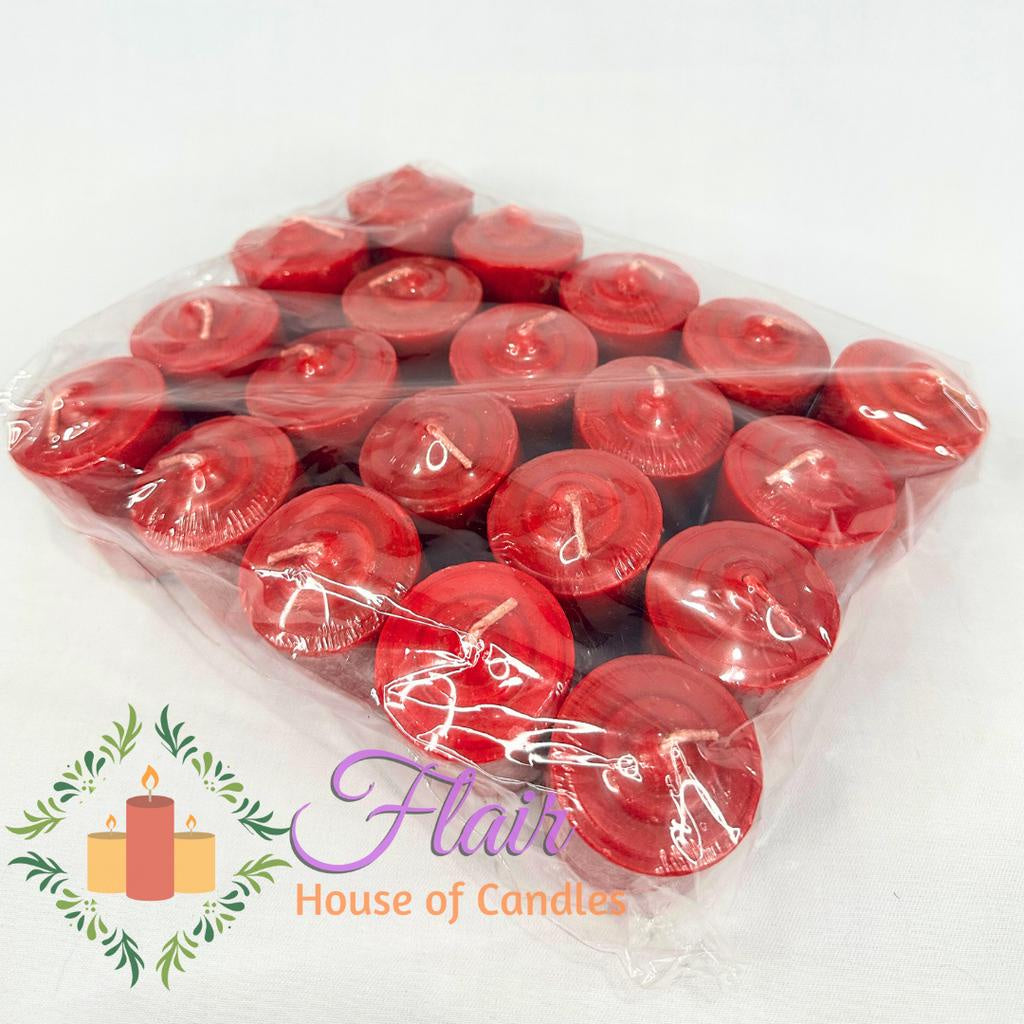 Flair Vibrant Colored Vigil Candle Set | 20pcs Pack 6.5cm Tall