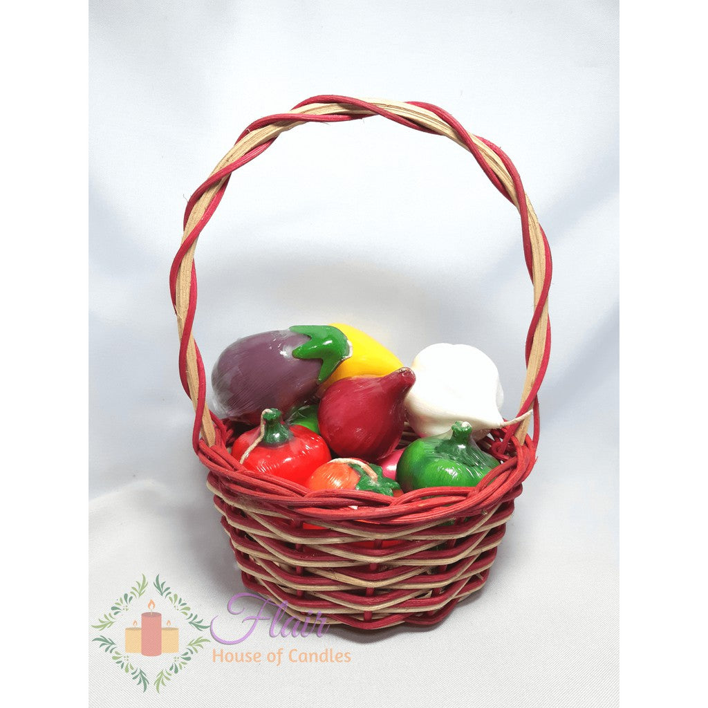 Flair Fruits & Vegetables Candle Basket Set | 10pcs Basket