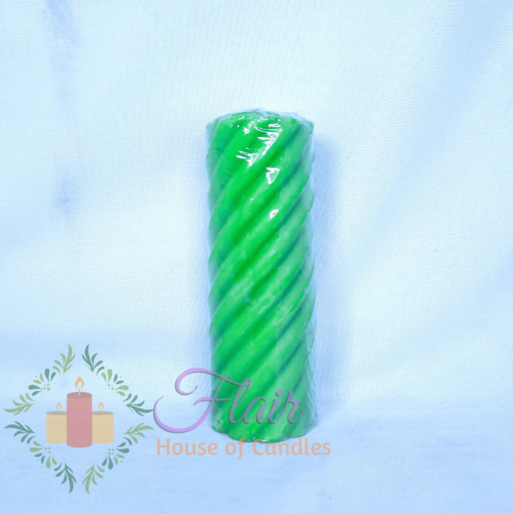 #708 Spiral Colored Pillar Candle