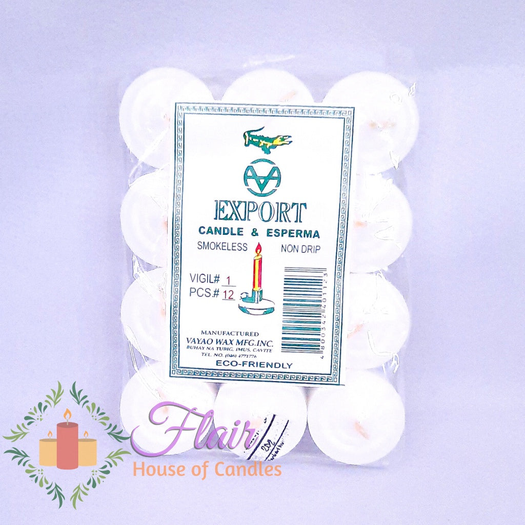 Export White Vigil Candle #1 | 12pcs Pack 2.7cm Tall