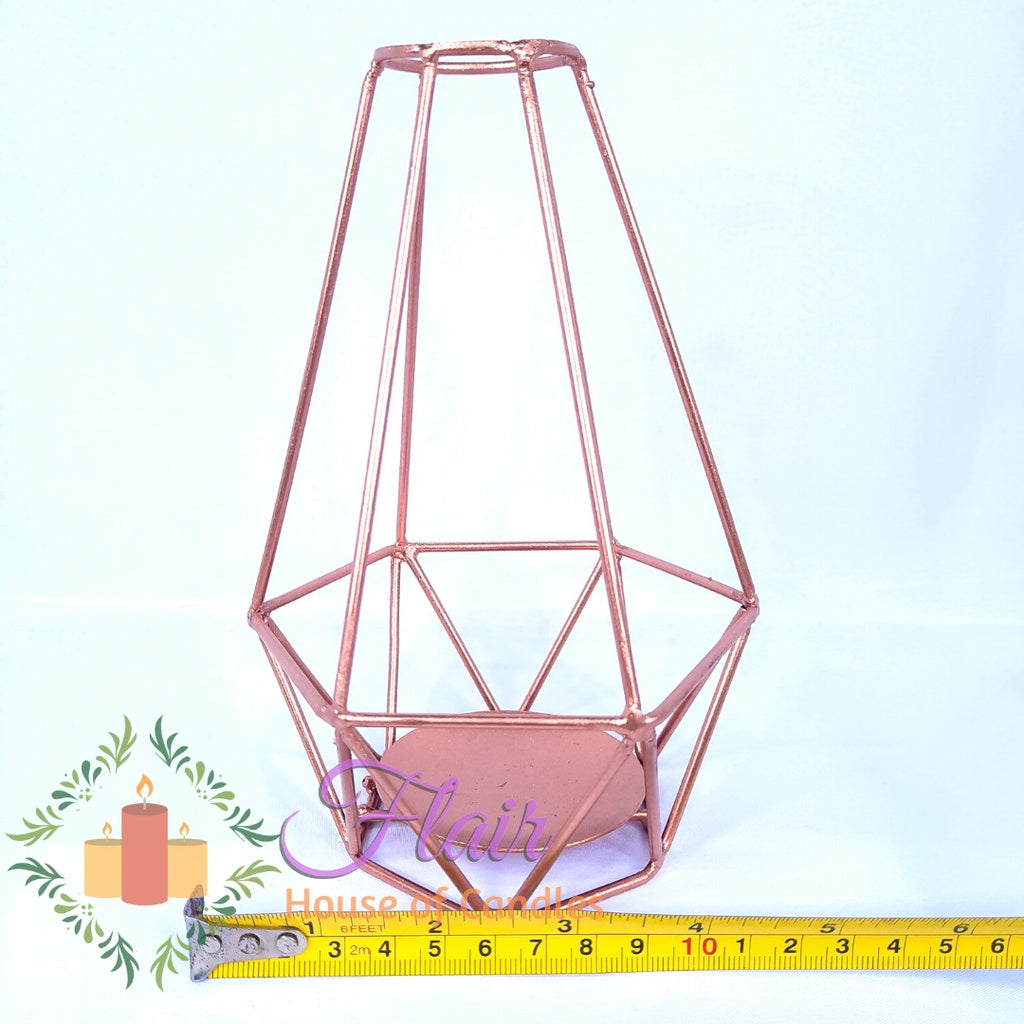 Tubular Metal Cage Tealight Vigil Candle Holder 16cm Tall