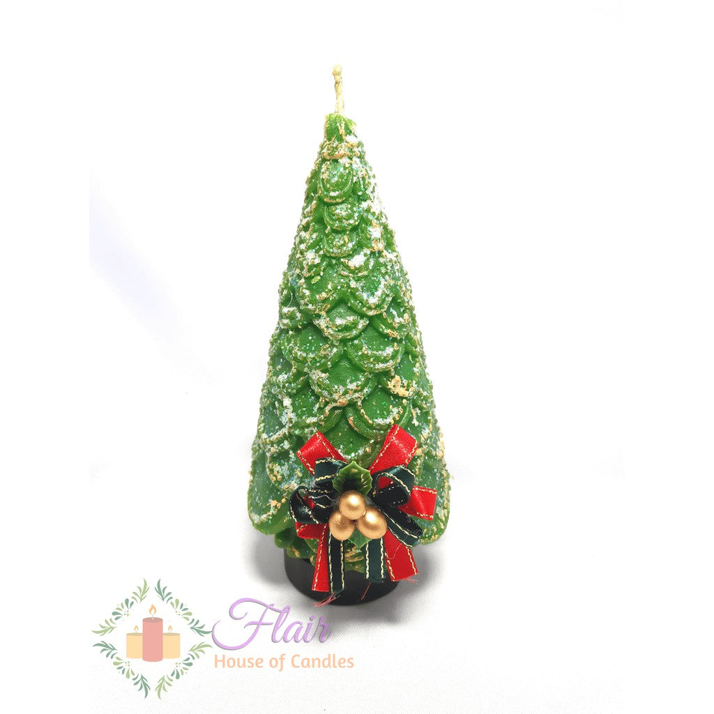 Flair Large Christmas Tree with Ribbon Candle 18cm Tall